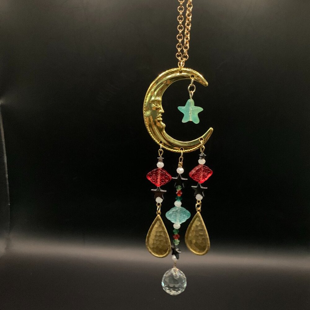 Moon Stars Clouds Prism Colorful Car Charm Suncatcher CC137